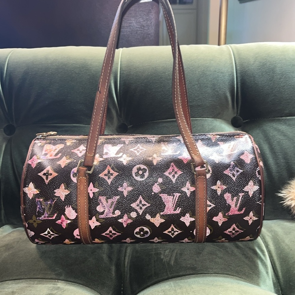 Auth LOUIS VUITTON Richard Prince Papillion WATERCOLOR Limited RARE Handbag 30